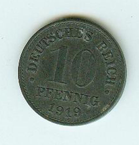 10 Pfennig Deutsches Reich 1919 Vergleich